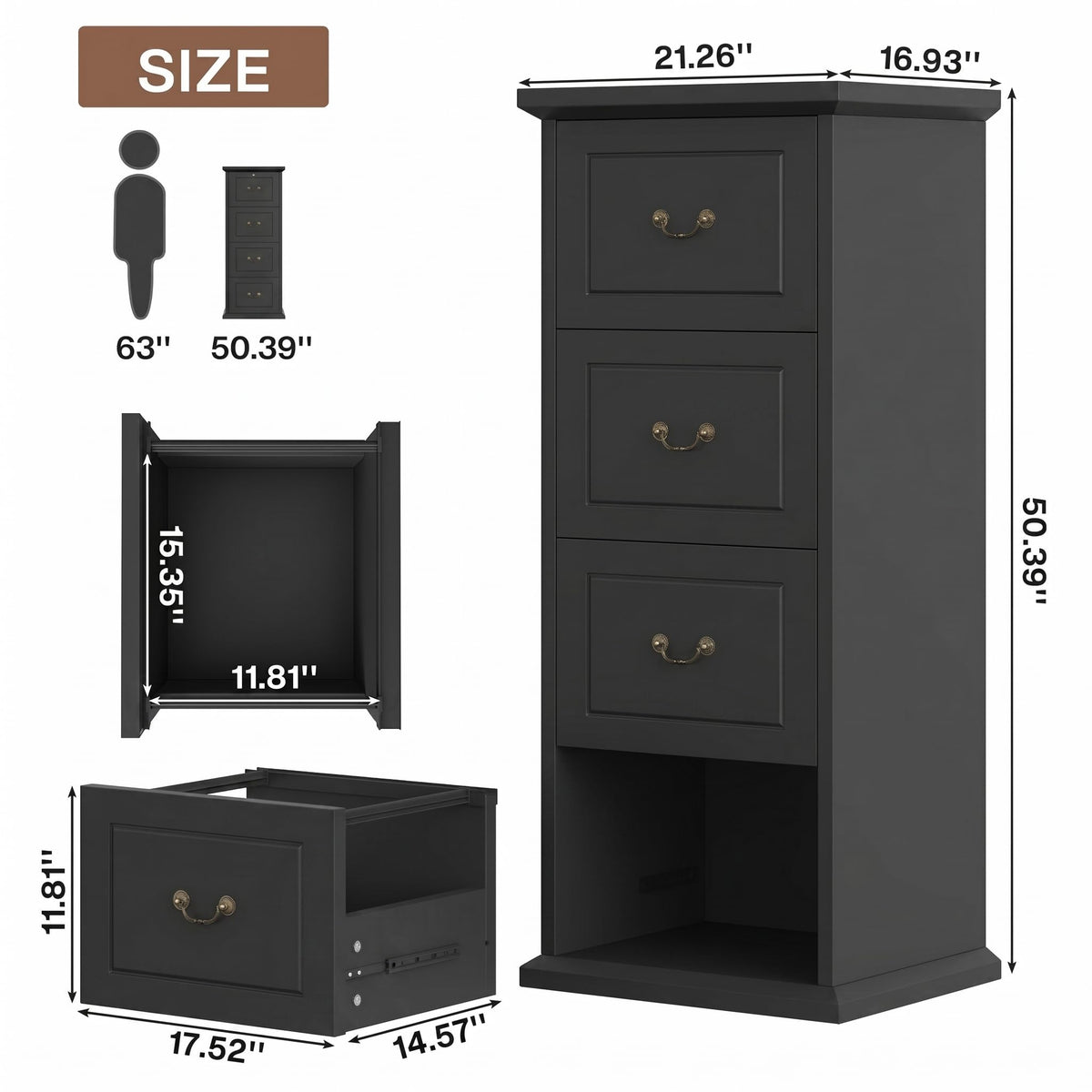 Wooden Vertical 4-Drawer File Cabinet X20896