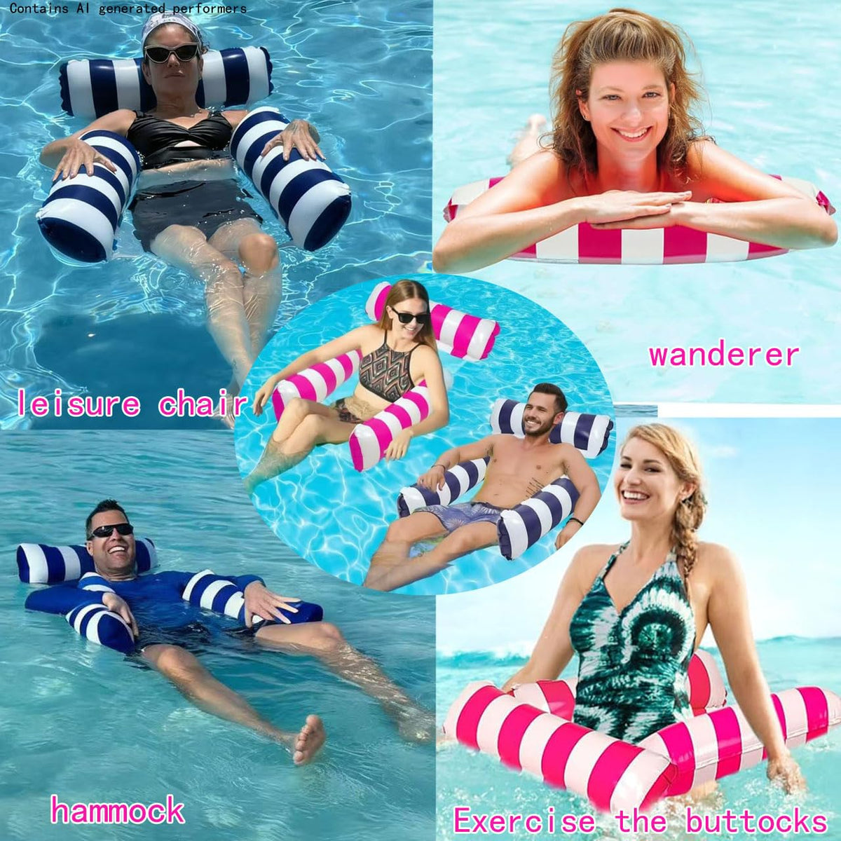 2 Pack Inflatable Pool Floats Chair Bed Hammock B481841