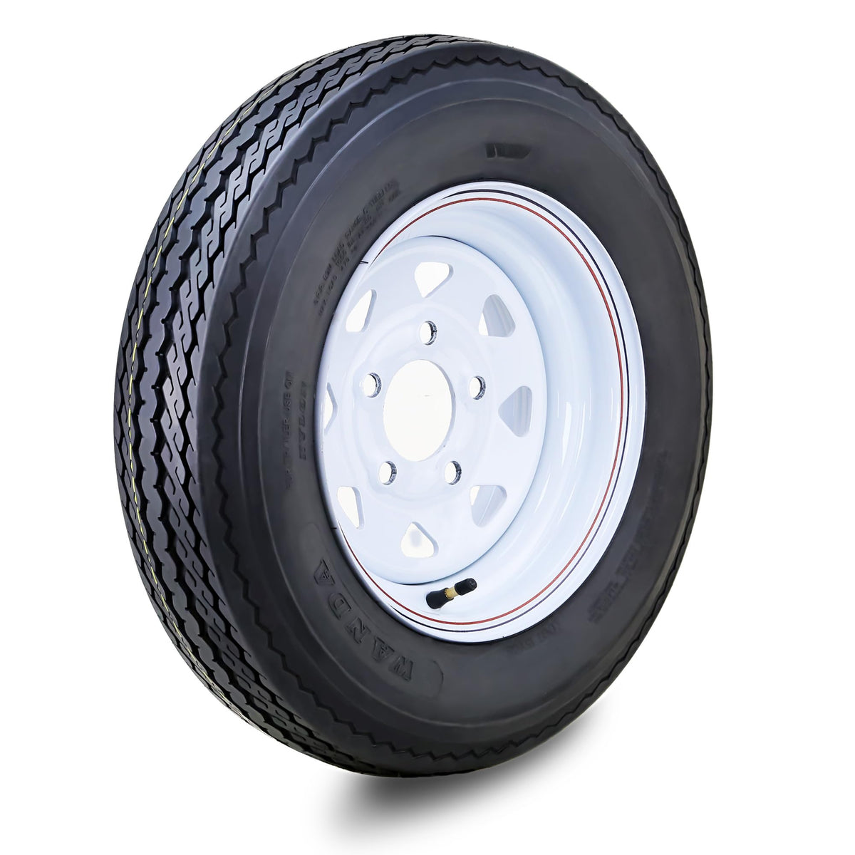5.30-12 Trailer Tire Wheel 6-Ply White Spoke Rim D778