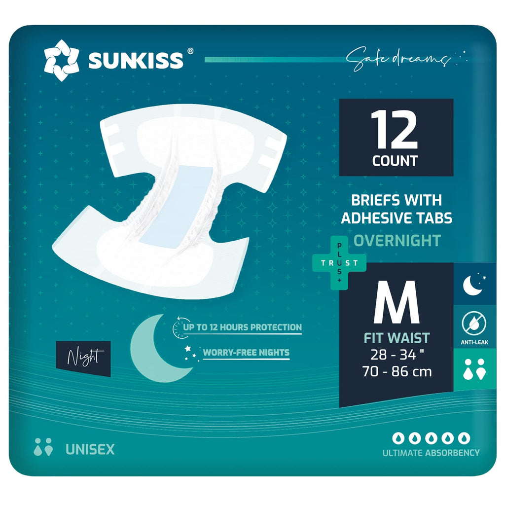 Adult Diapers Medium 12 Count & Wet Wipes 200 Count S6536