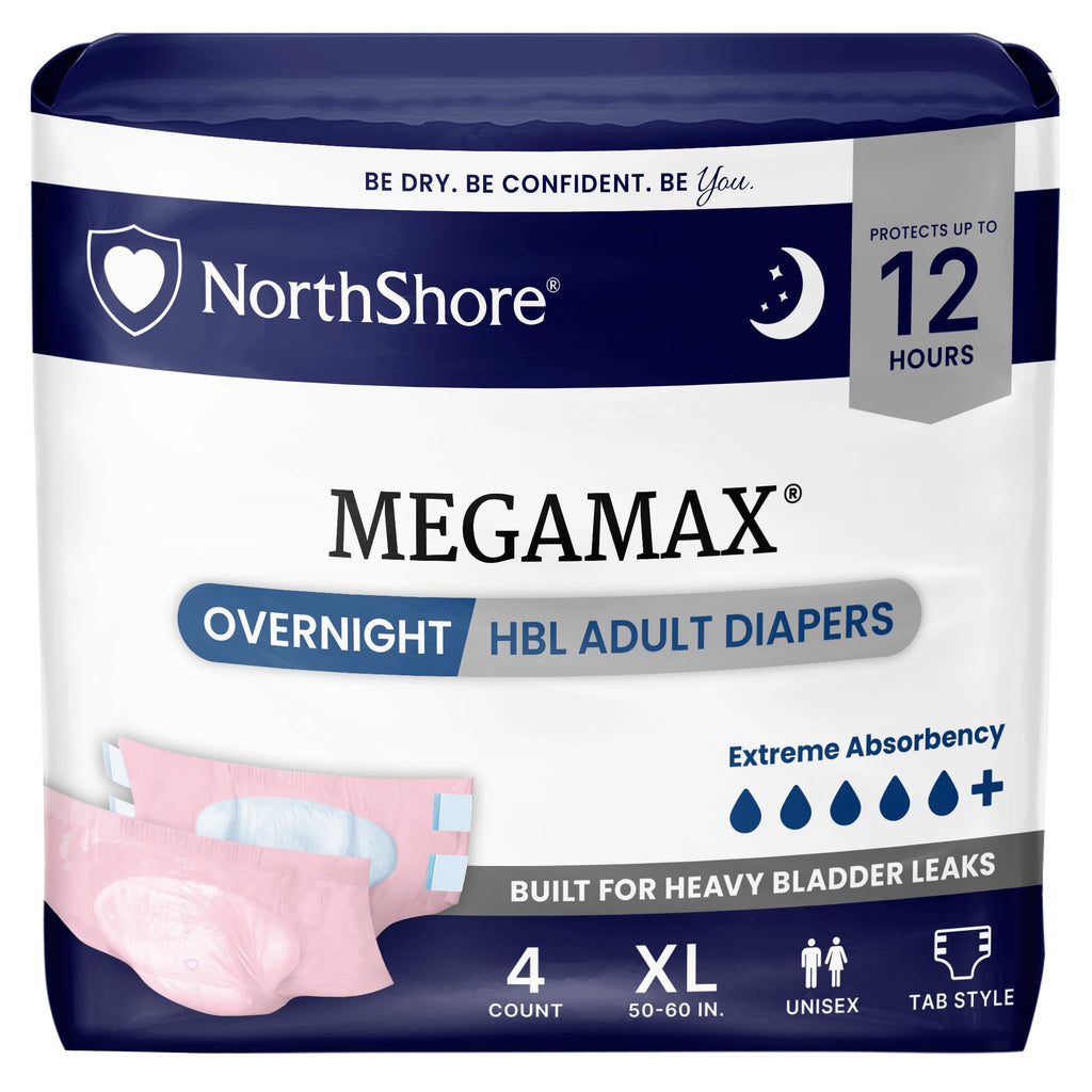 Pink X-Large Adult Diapers with Tabs, 4 Count Z183531