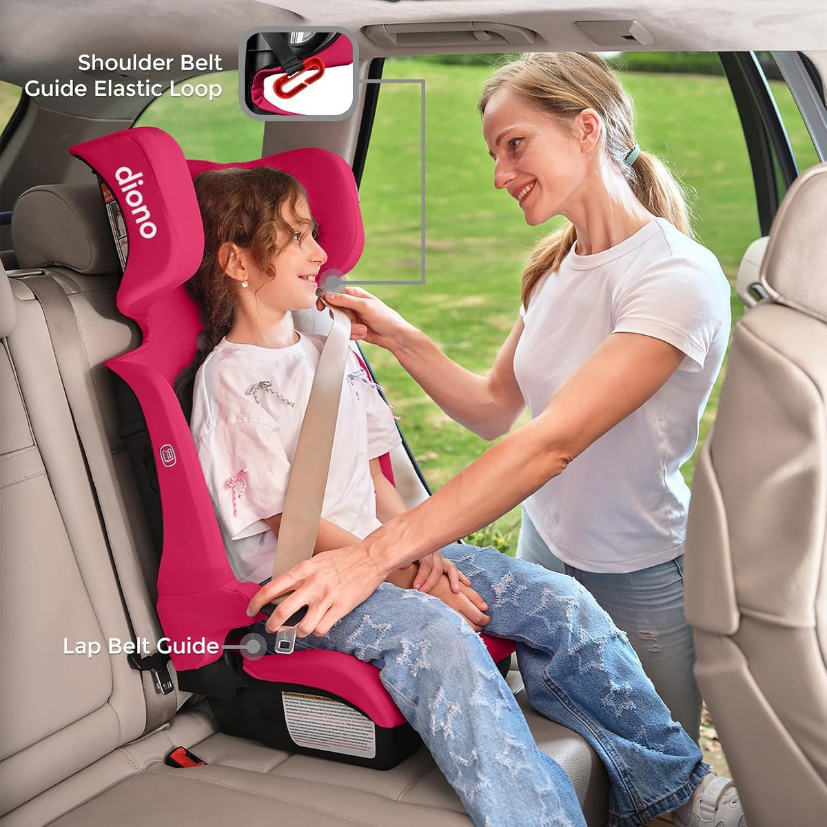 Pink Foldable High Back Booster Seat B466741