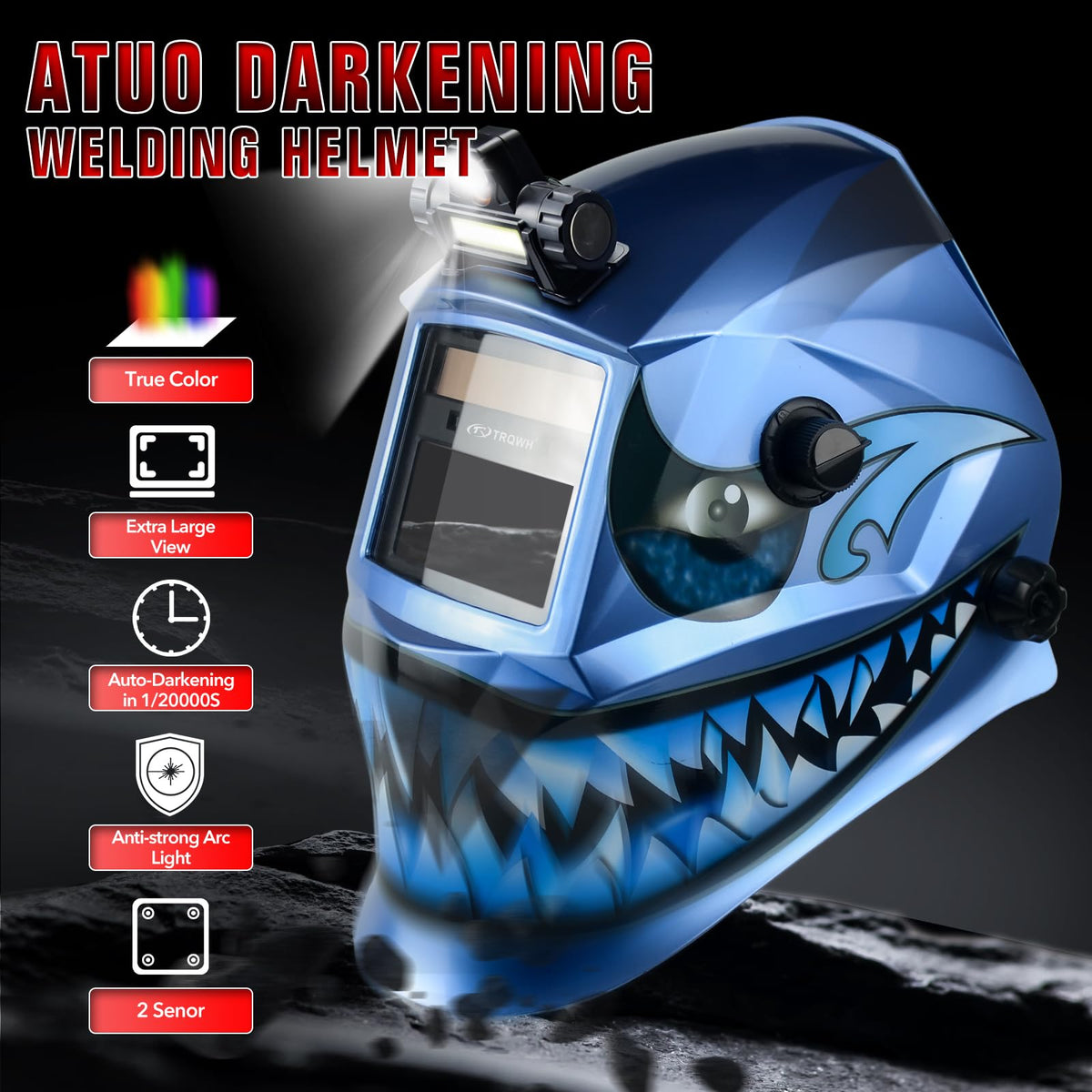Auto Darkening Welding Helmet with Light True Color E8317