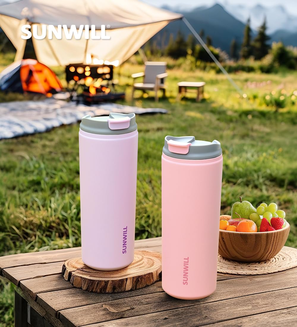 16 oz Leak Proof Stainless Steel Insulated Travel Coffee Mug W5128