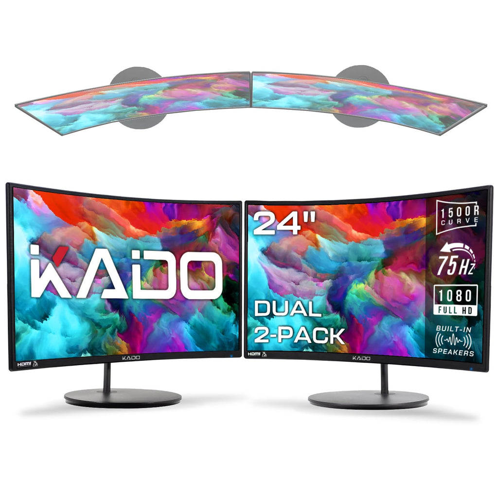 24" Curved 75Hz Computer Monitor 2-Pack F251