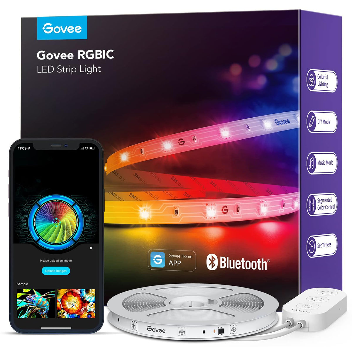 16.4ft RGBIC LED Strip Lights J883118