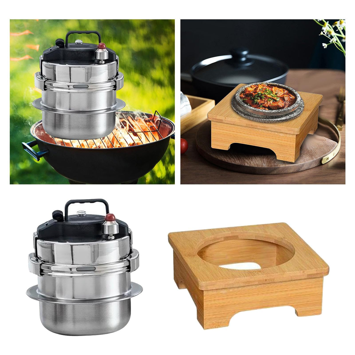 Small Pressure Cookers with Wooden G97402