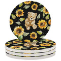 Round Absorbent Ceramic Coasters Set of 4 S504