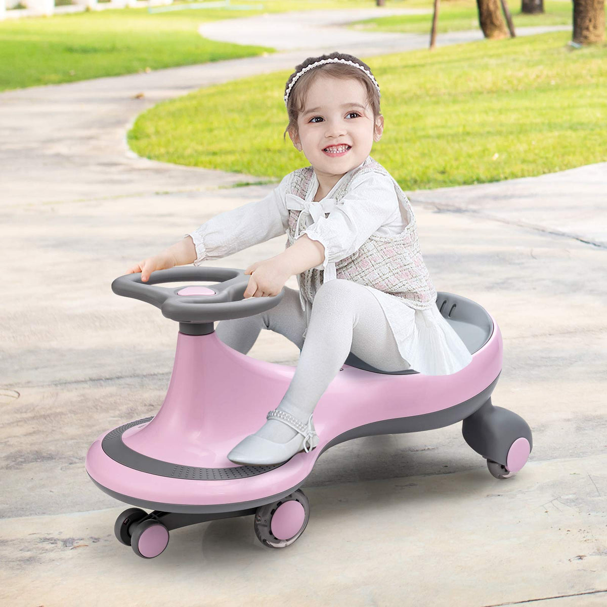 Pink Wiggle Car with LED Flashing Wheels A958
