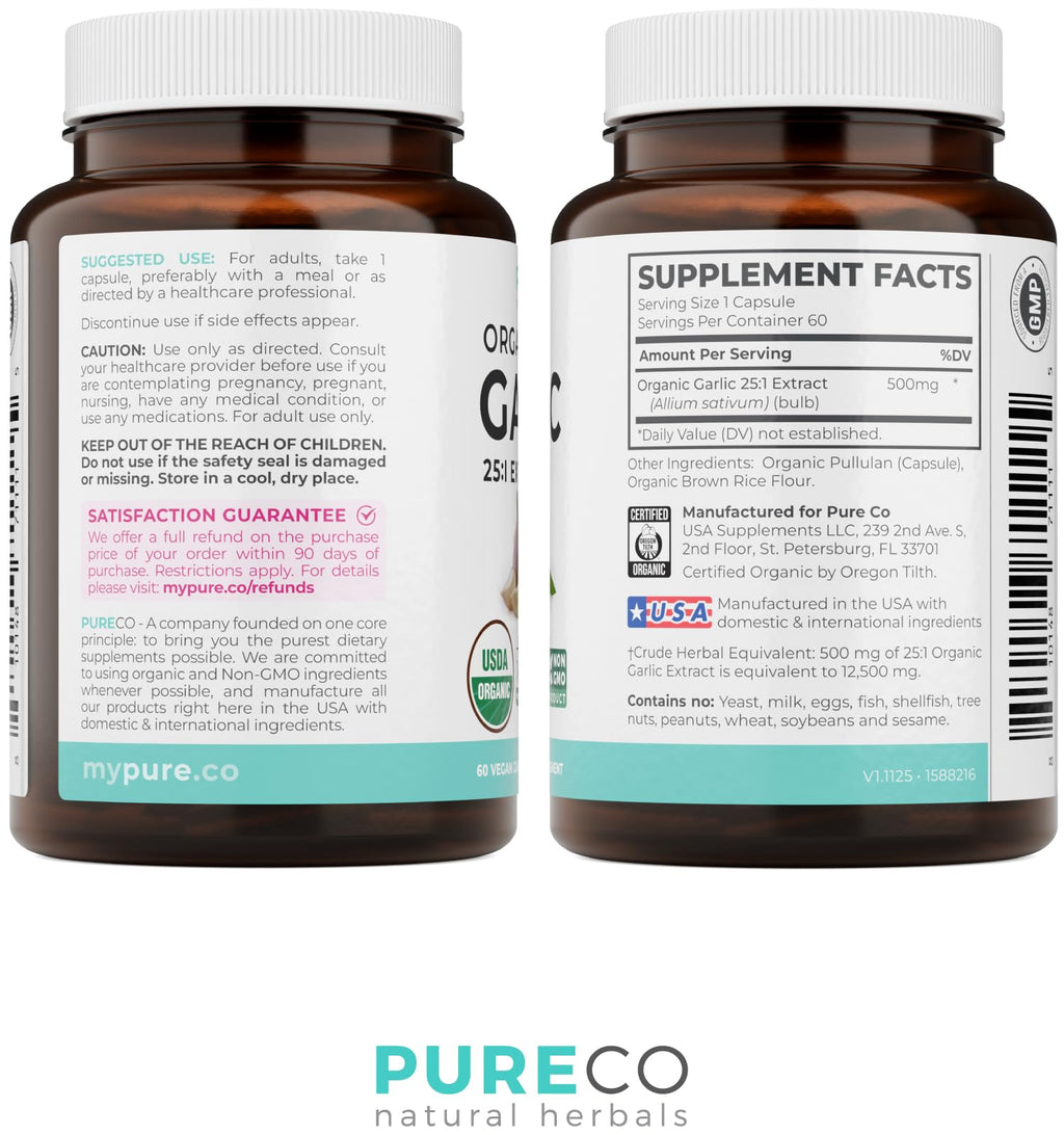 USDA Organic Odorless Garlic Capsules Z665