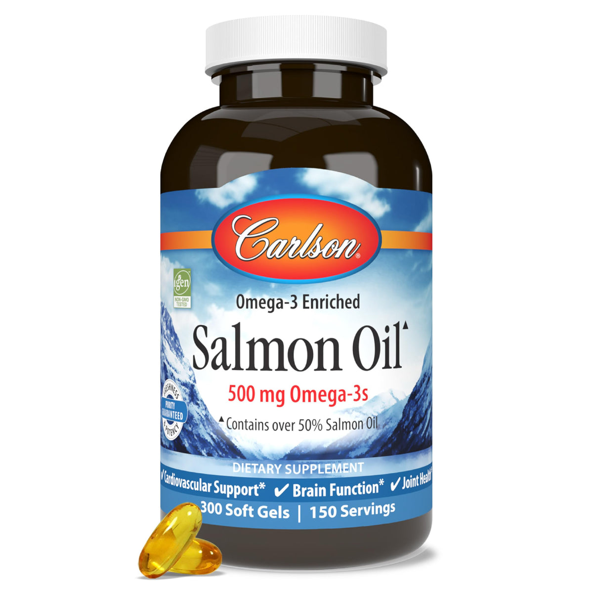 Salmon Oil 500 mg Omega-3s 300 Softgels D8757