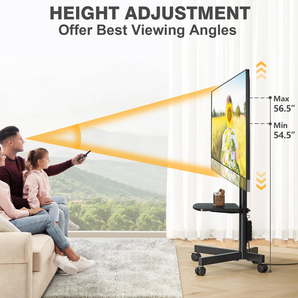 Mobile TV Stand with Power Outlet for 23-65 Inch TVs U5755