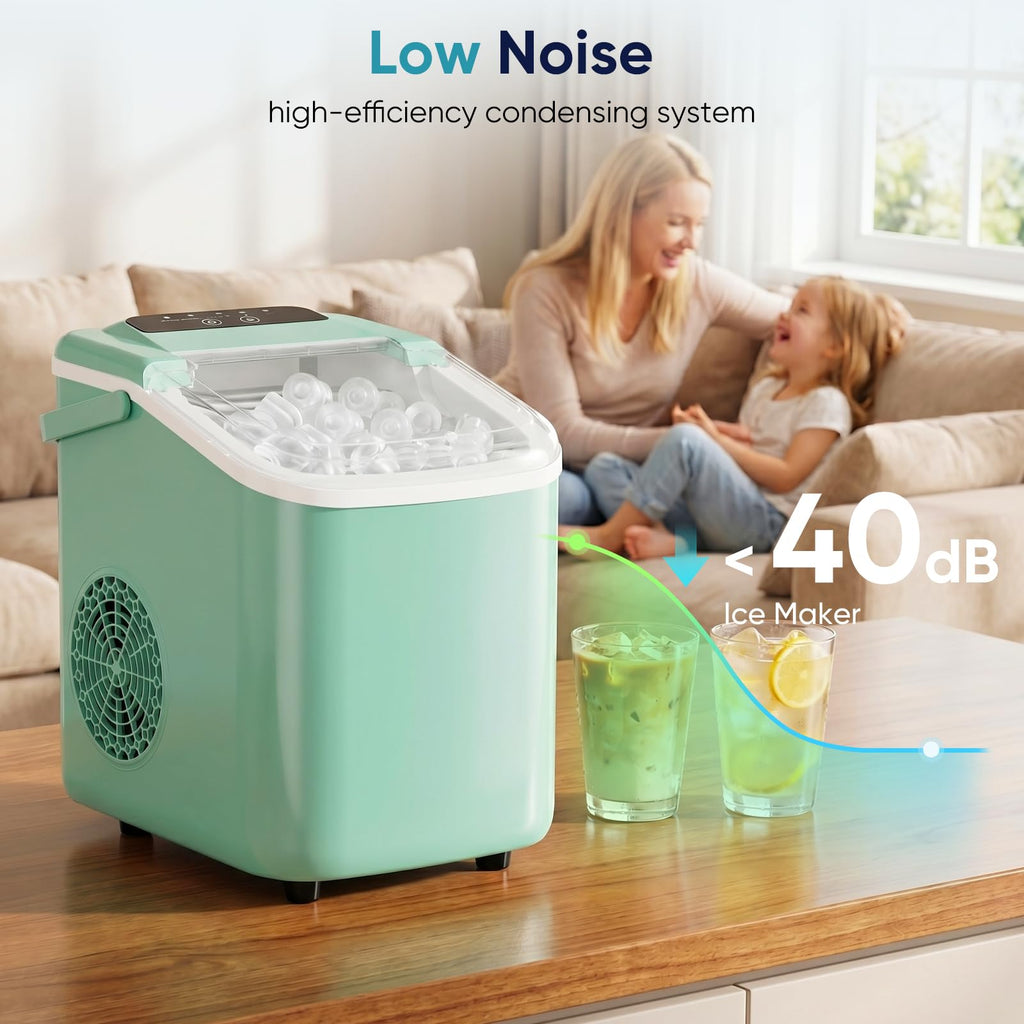 Countertop Ice Maker with Basket and Scoop, 26lbs Daily R7293