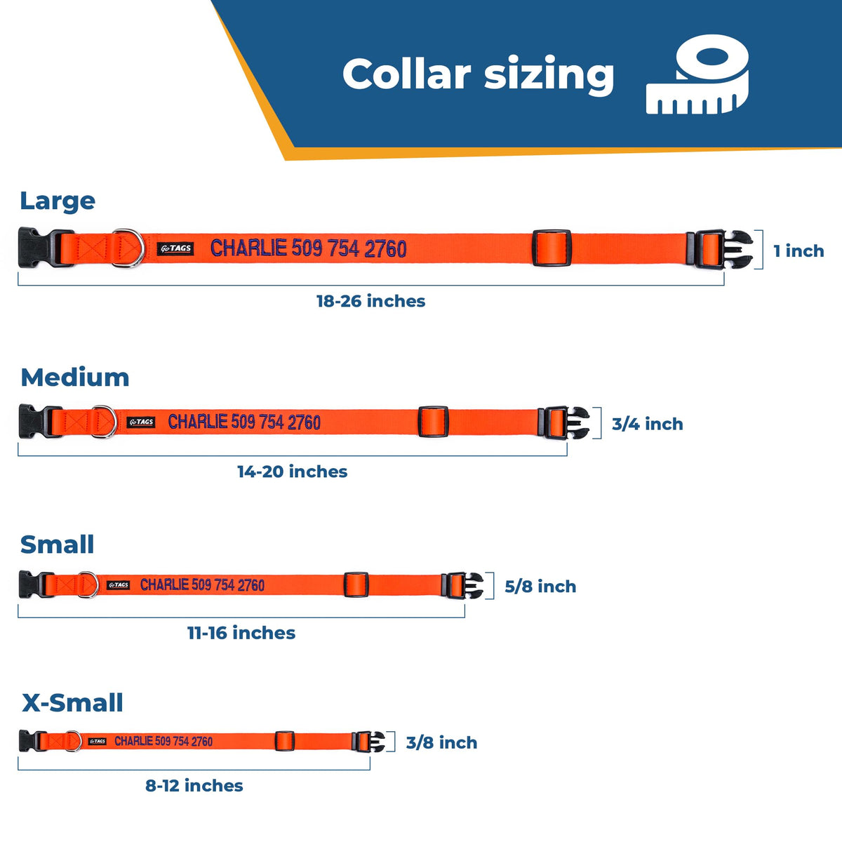 Personalized Dog Collar with Pet Name and Phone Number M987