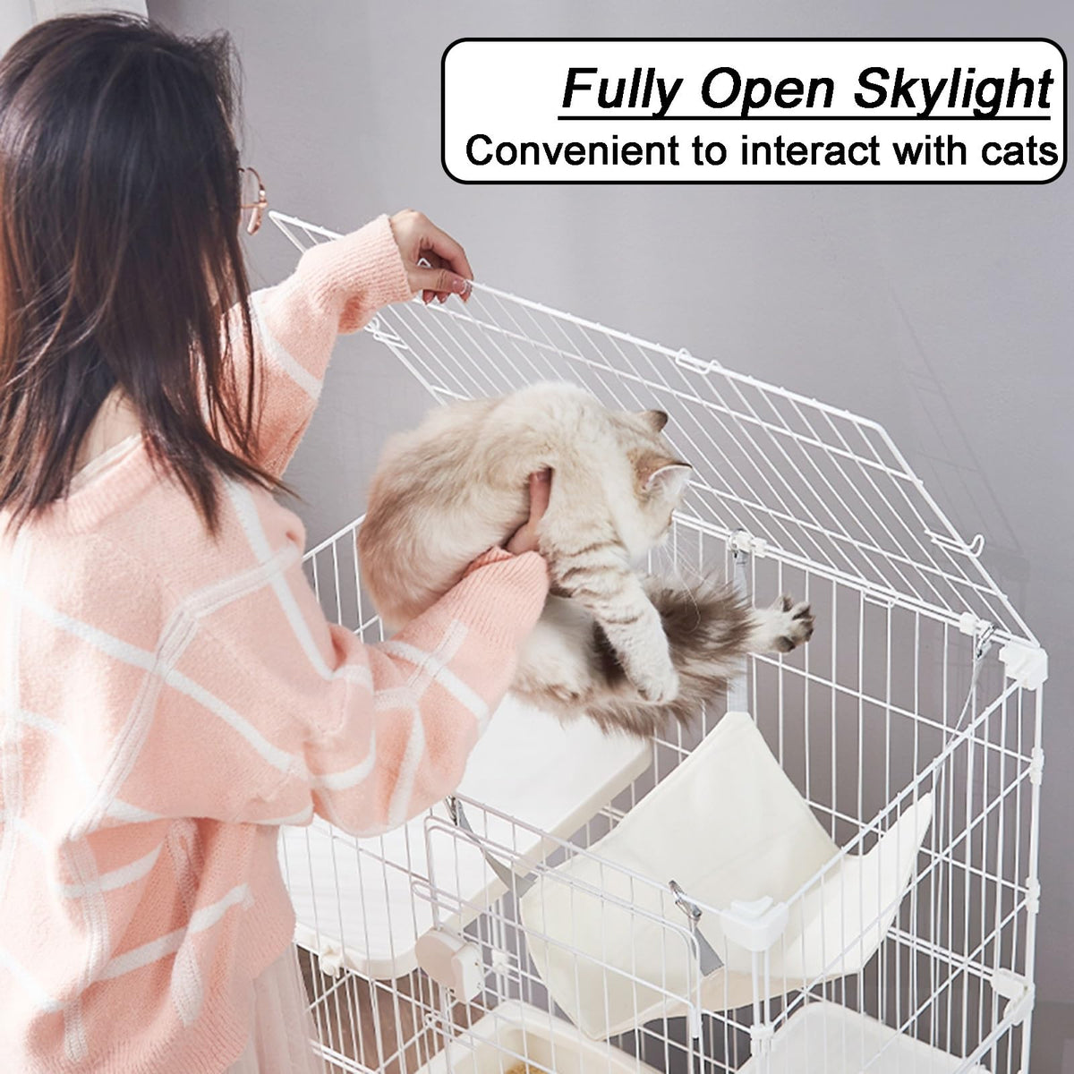 Detachable Metal Wire Cat Enclosure with Litter Box B661