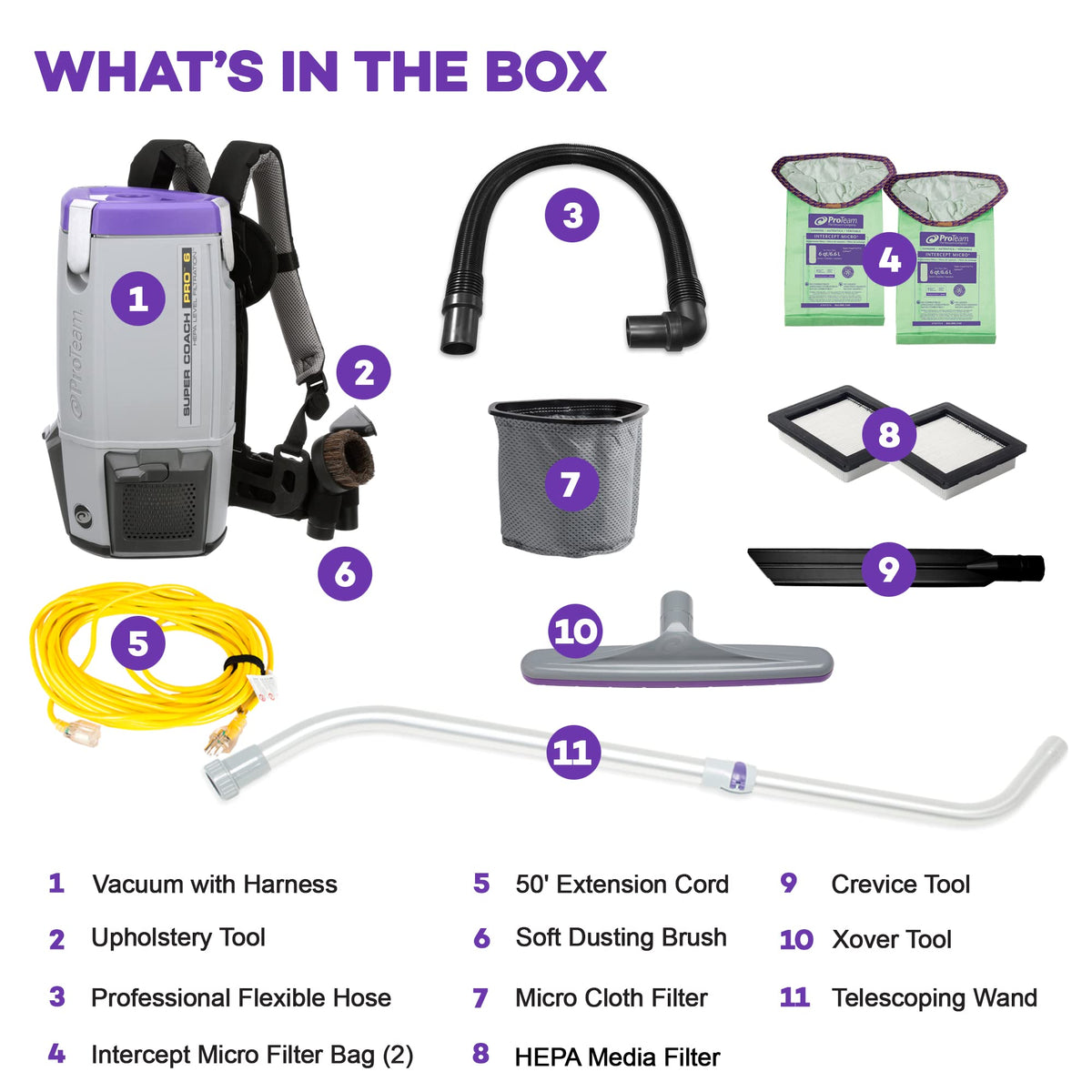 6 Quart Corded Backpack Vacuum with Telescoping Wand Tool Kit J33241