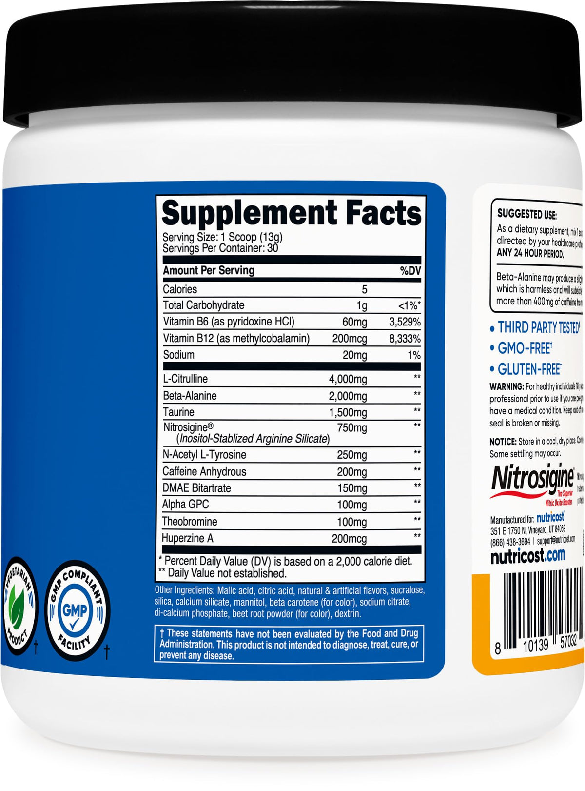 Pre-Workout Complex Powder Peach Mango 30 Servings F920398