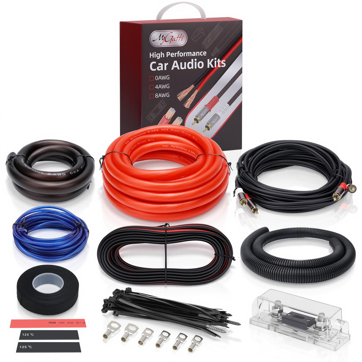 1/0 Gauge Car Amplifier Wiring Kit with RCA Cable A13219