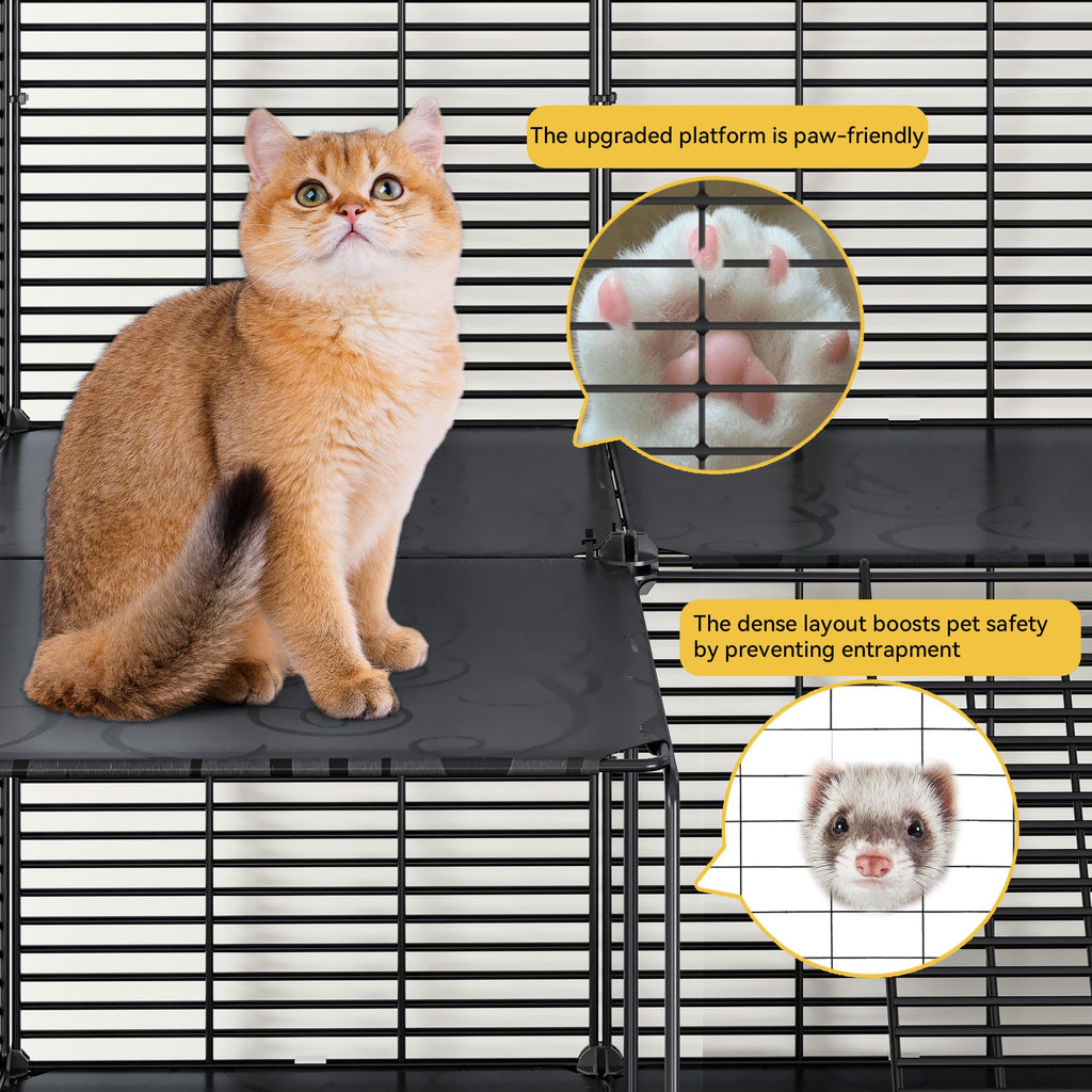 3-Tier Cat Cage Indoor Enclosure with Hammock U92814