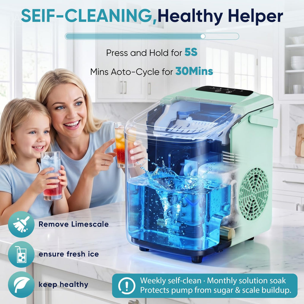 Countertop Ice Maker with Basket and Scoop, 26lbs Daily R7293