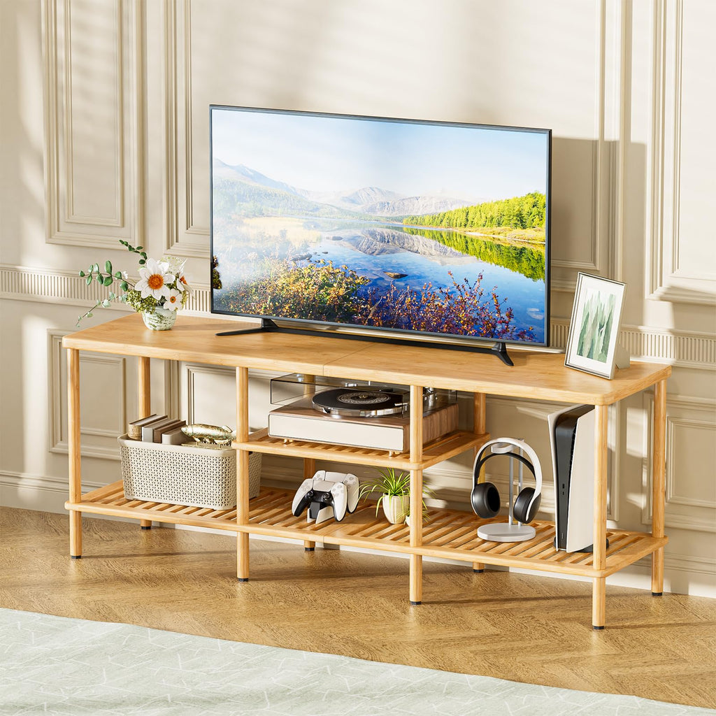 Bamboo 3 Tier TV Stand for 60 65 Inch TV J3367
