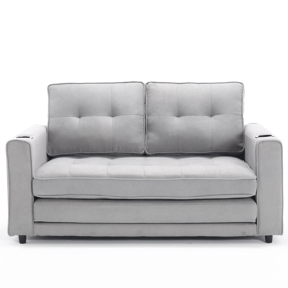 Light Gray Convertible Futon Sofa Bed G68385