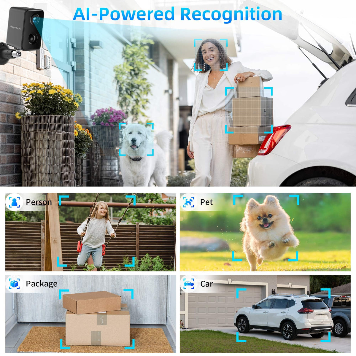 2K Wireless Outdoor Security Cameras 4 Pack W60073