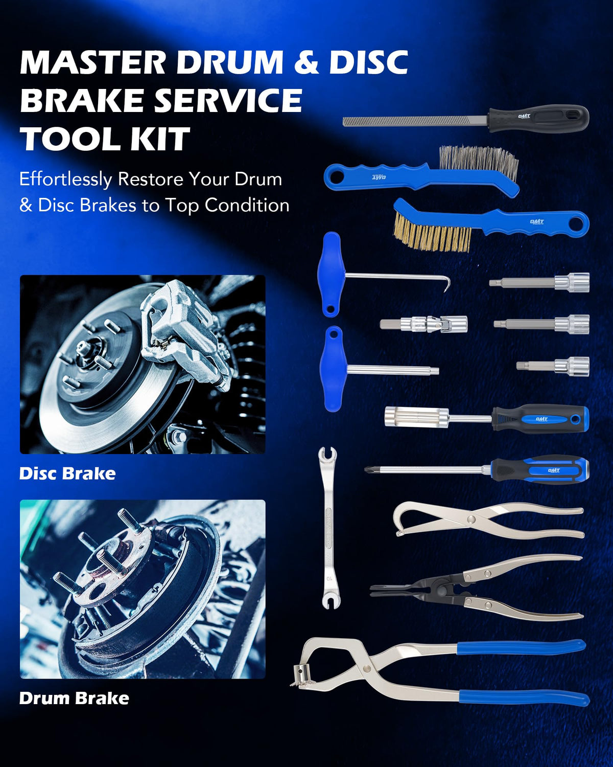 15-Piece Drum & Disc Brake Tool Kit P24180