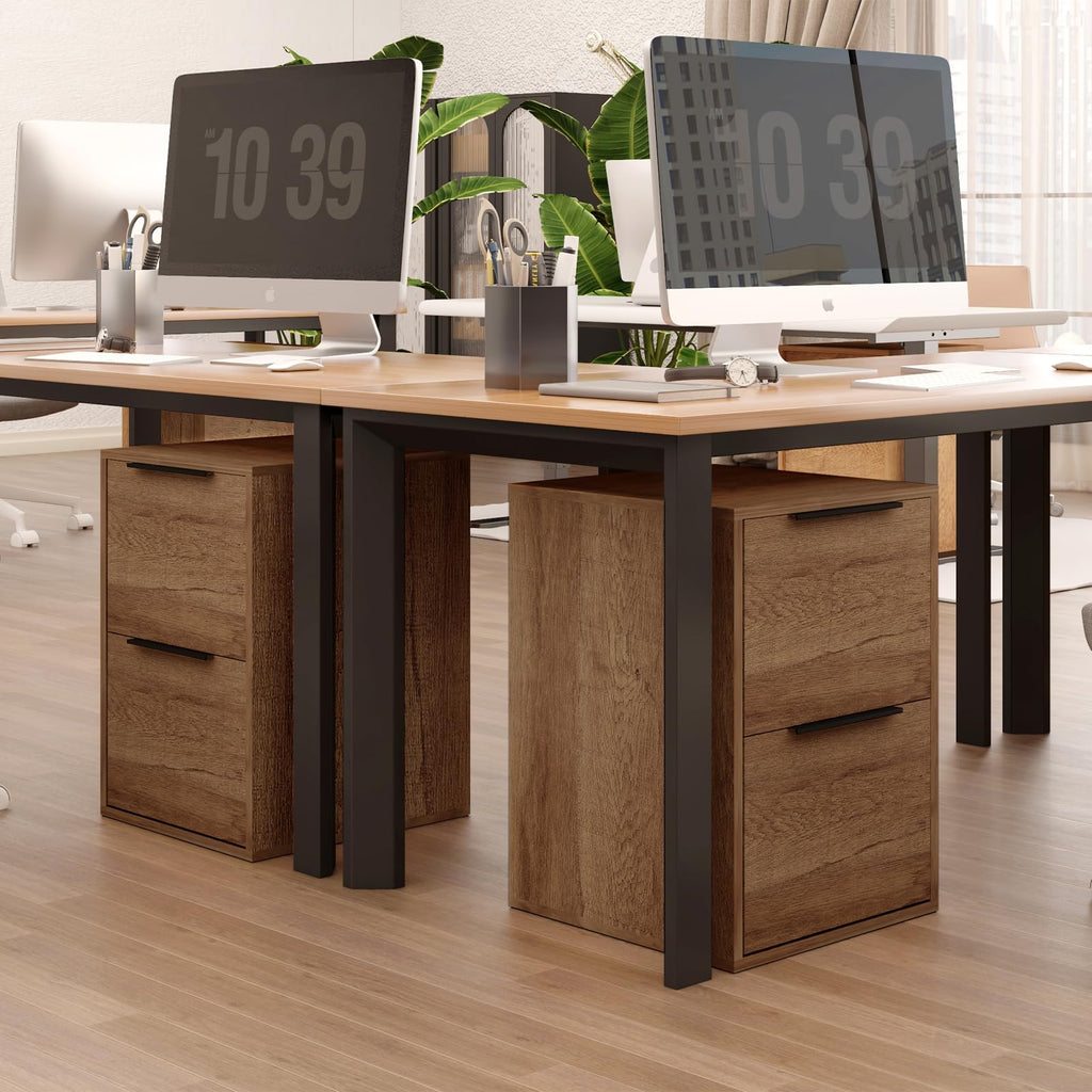 2 Drawer Wood File Cabinet with Hanging Bars L9759