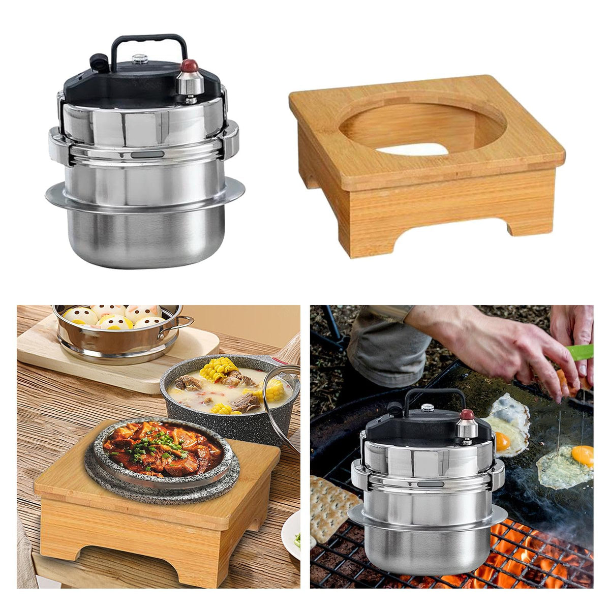 Small Pressure Cookers with Wooden G97402