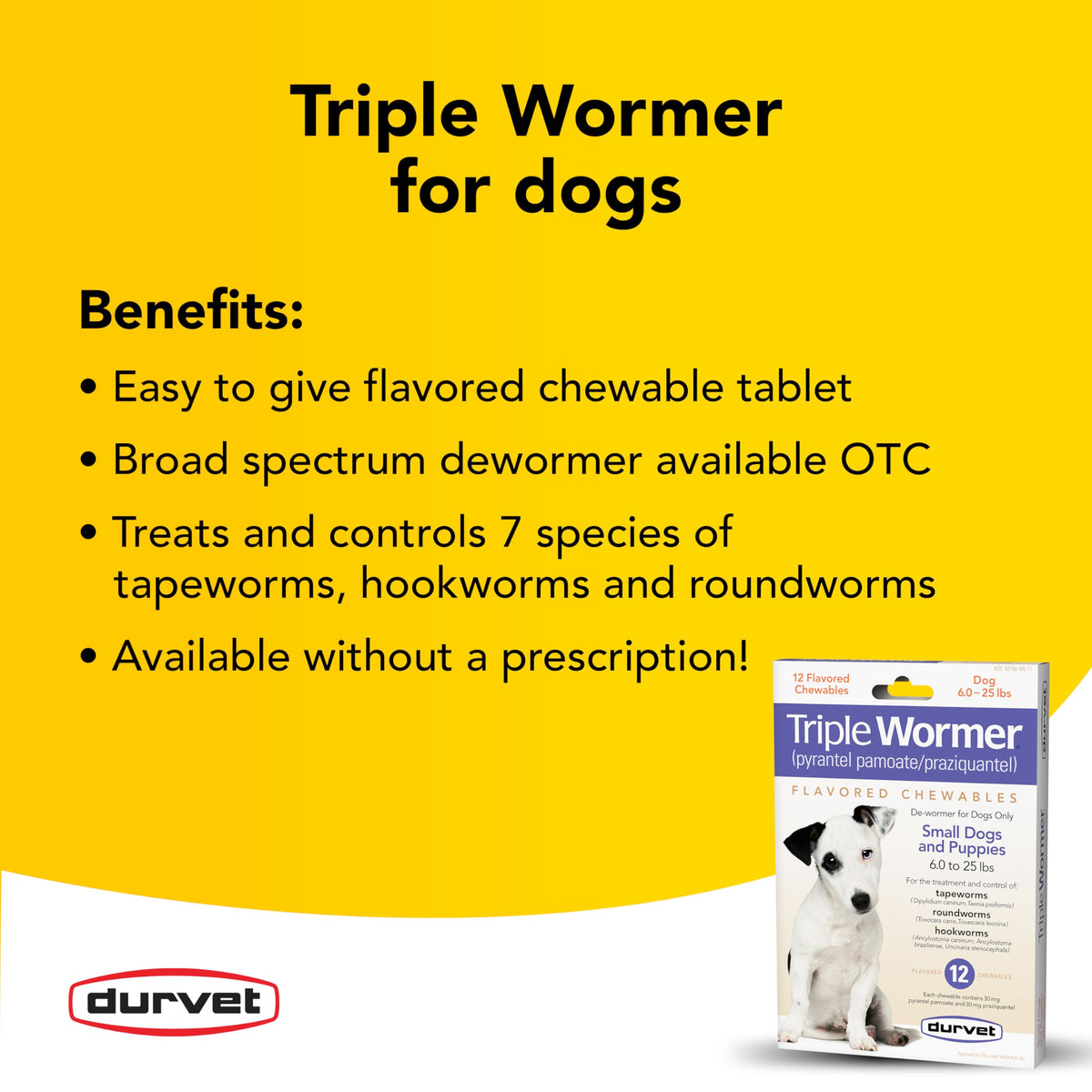 Triple Wormer Tablets for Puppies and Small Dogs I298853