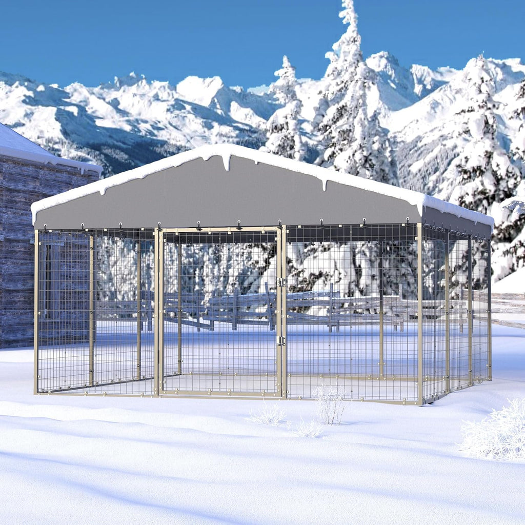 10' x 10' Outdoor Dog Kennel with Roof D748