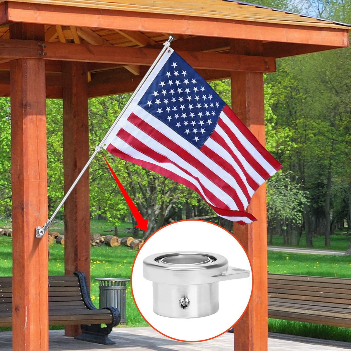 Heavy Duty T304 Stainless Steel Flag Pole Kit R437913