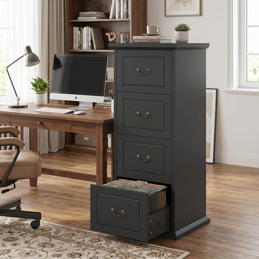 Wooden Vertical 4-Drawer File Cabinet X20896