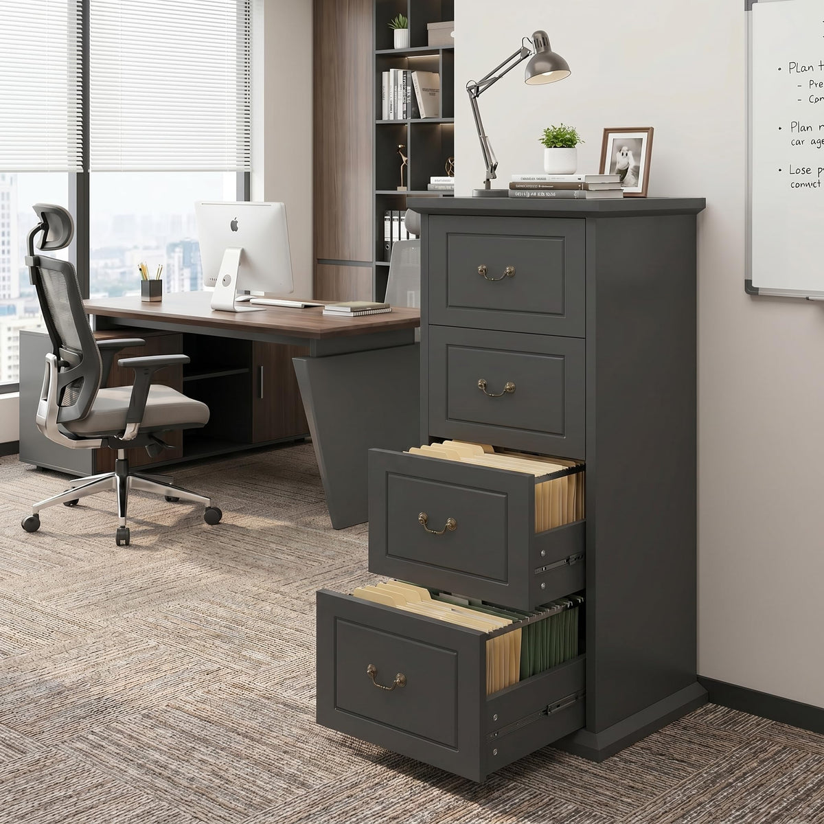 Wooden Vertical 4-Drawer File Cabinet X20896