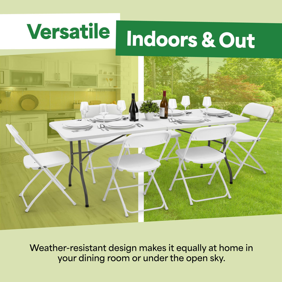 White 6ft Folding Table with Handle N6911