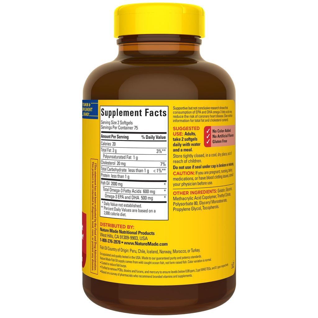 Fish Oil Omega 3 1000mg Softgels L16791