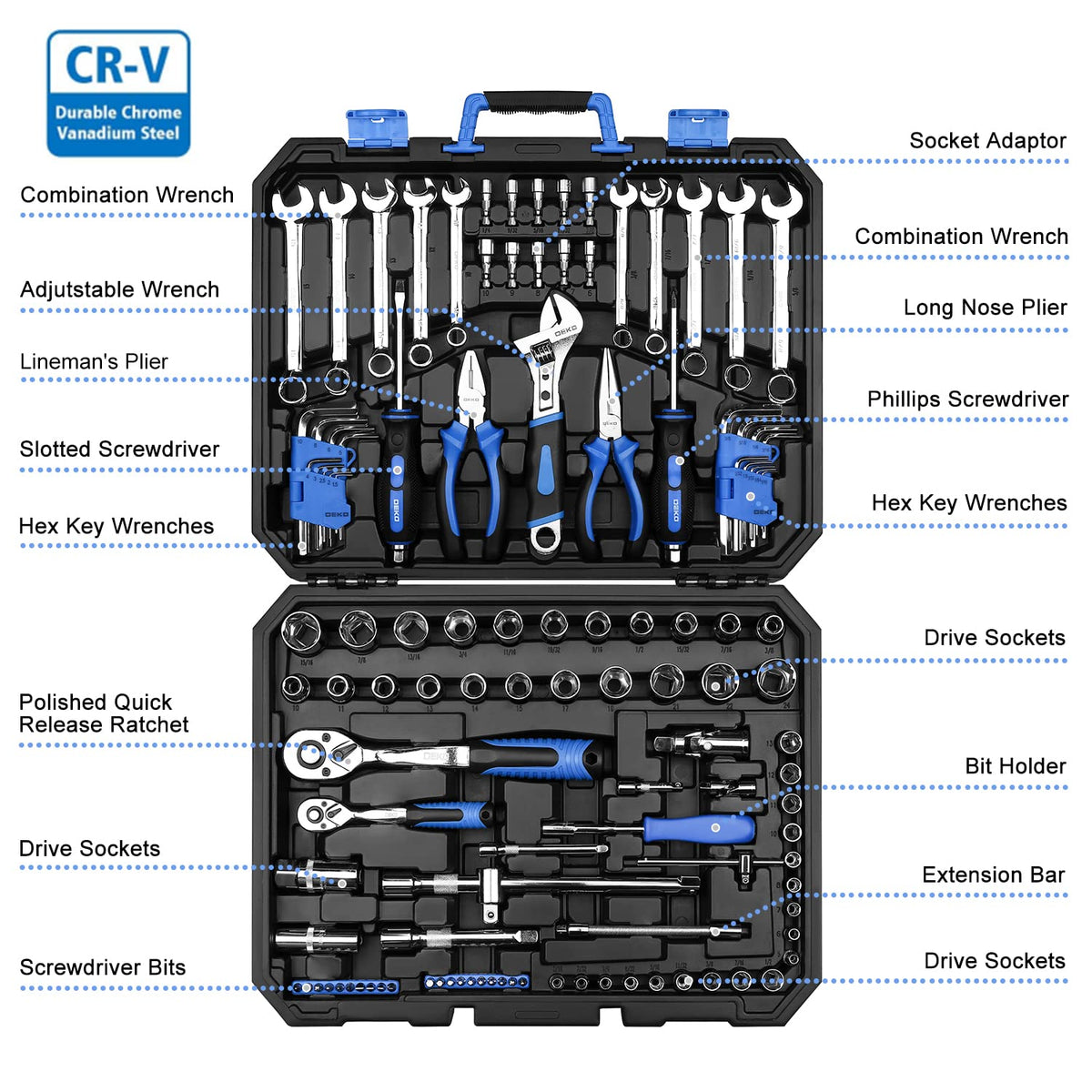 118 Piece Tool Kit Socket Wrench R723143
