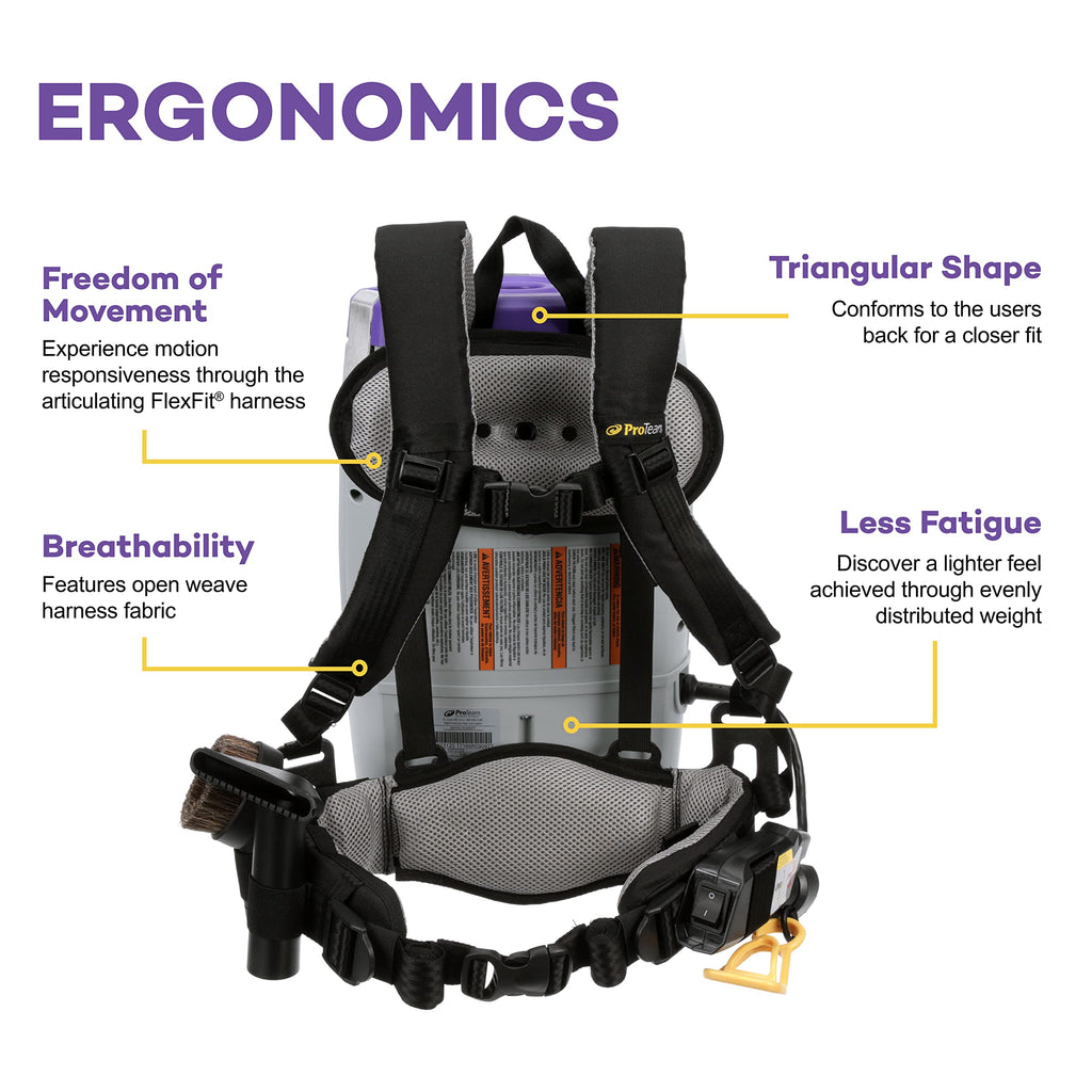 6 Quart Corded Backpack Vacuum with Telescoping Wand Tool Kit J33241