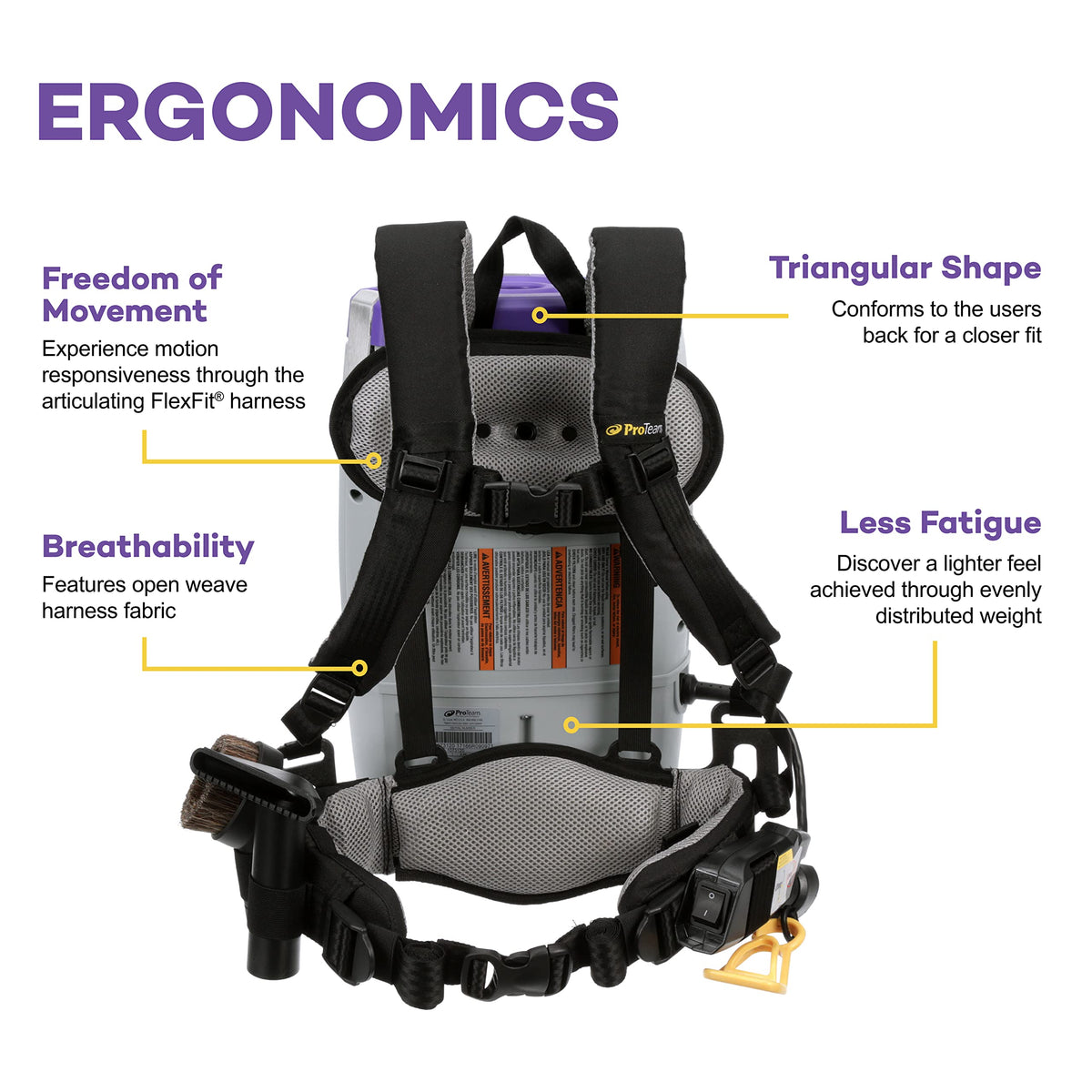 6 Quart Corded Backpack Vacuum with Telescoping Wand Tool Kit J33241