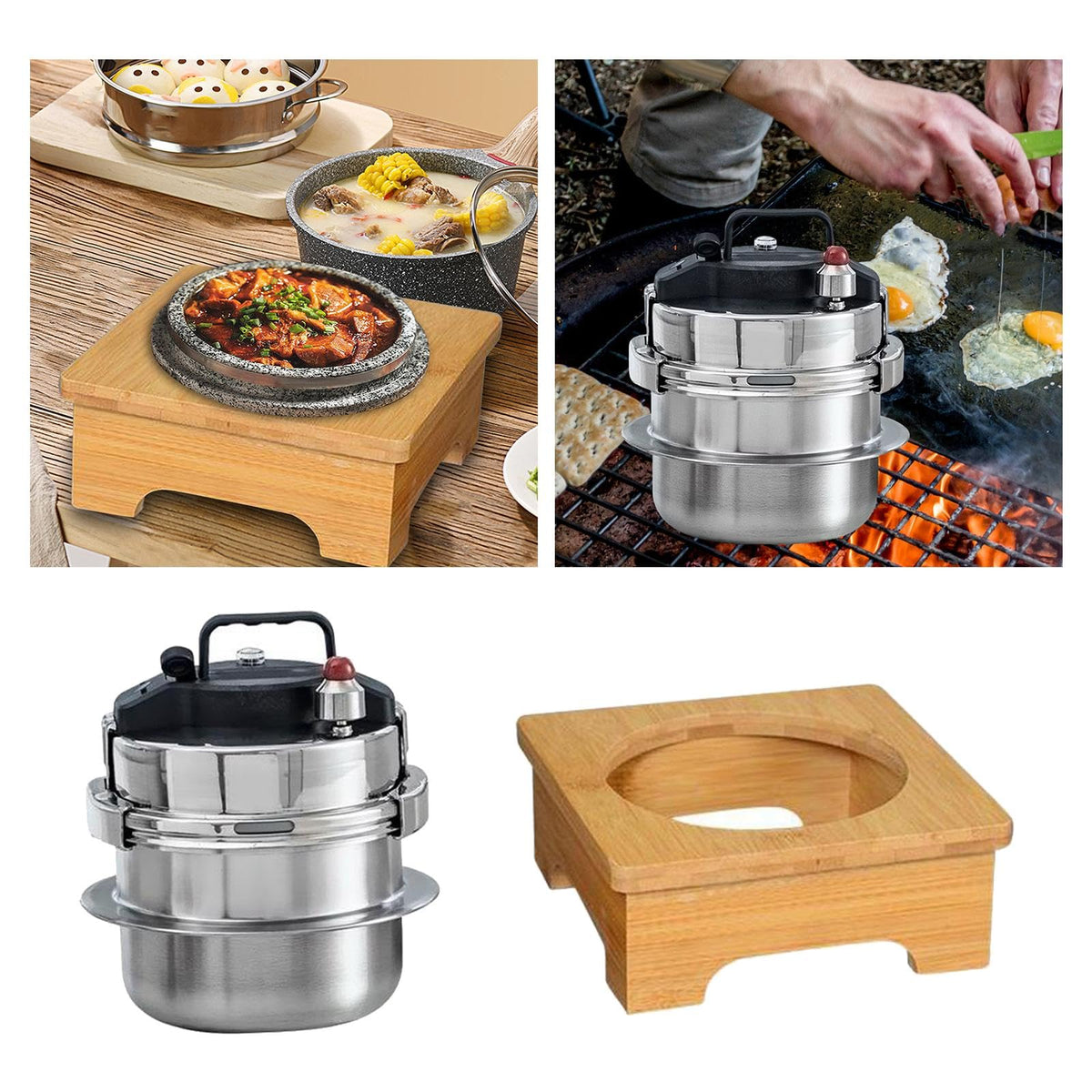 Small Pressure Cookers with Wooden G97402