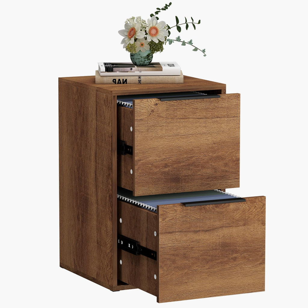 2 Drawer Wood File Cabinet with Hanging Bars L9759