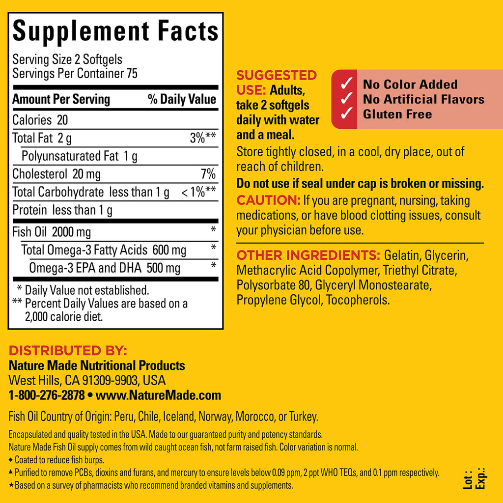Fish Oil Omega 3 1000mg Softgels L16791