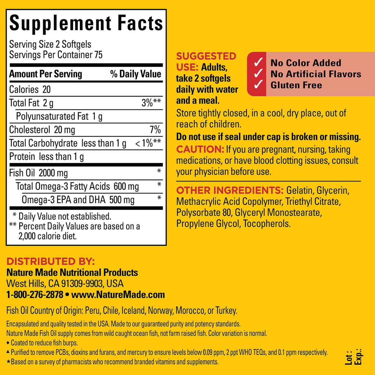Fish Oil Omega 3 1000mg Softgels L16791
