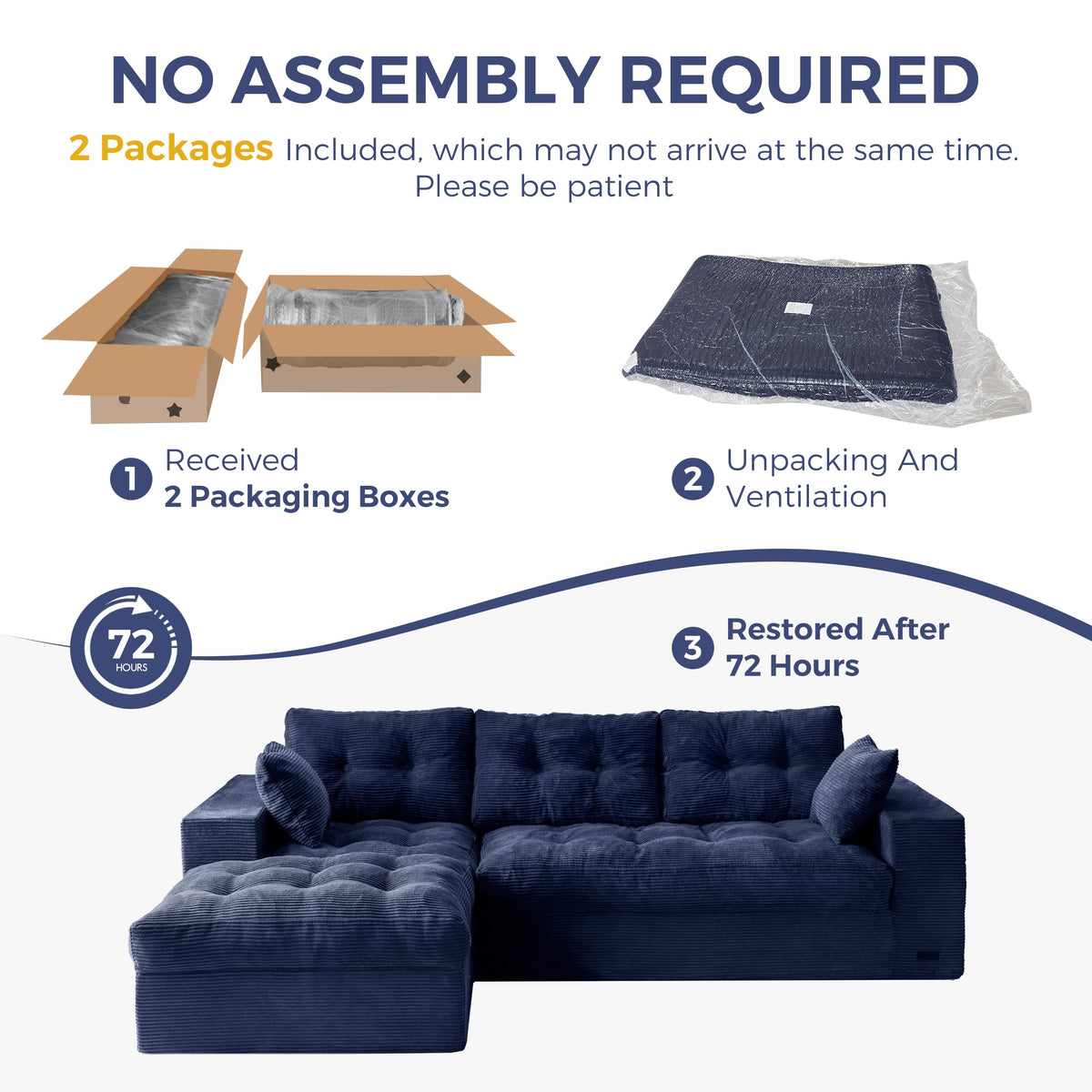 104-Inch L-Shaped Couch with Ottoman A304270