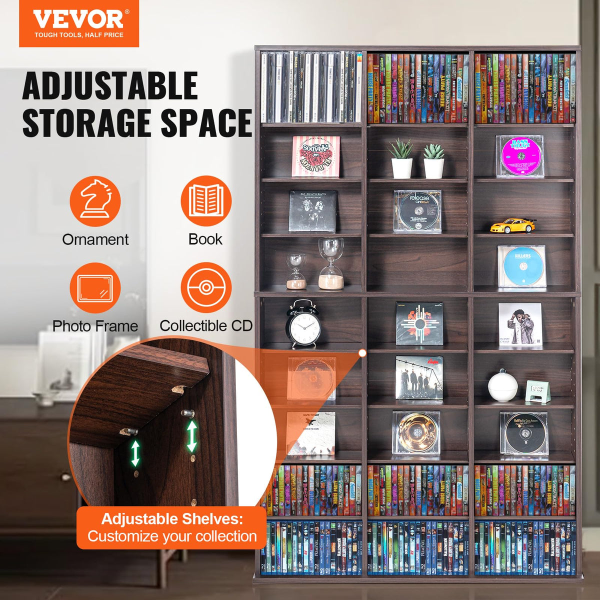 Espresso 9-Layer Media Storage Cabinet E8963