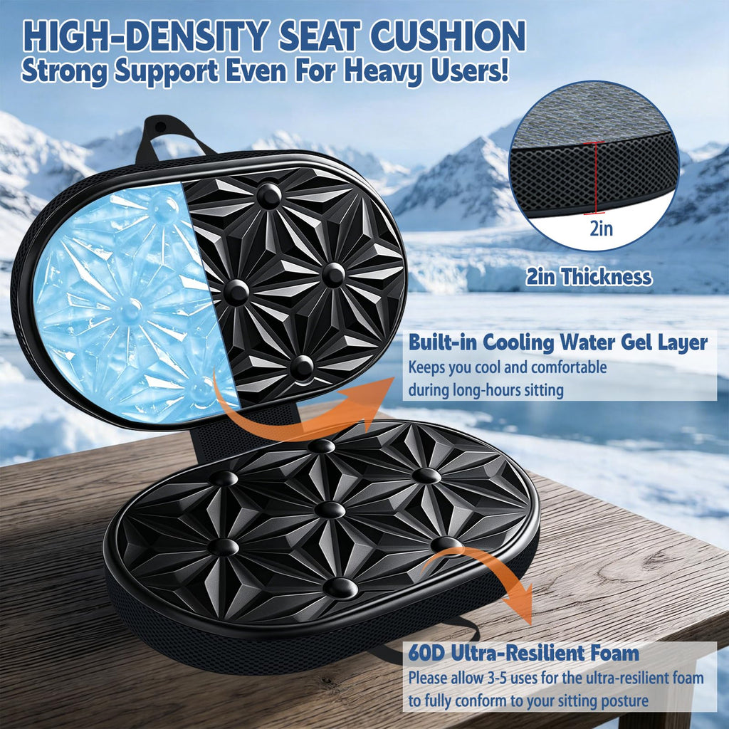 Foldable Cooling Gel Memory Foam Seat Cushion I6918