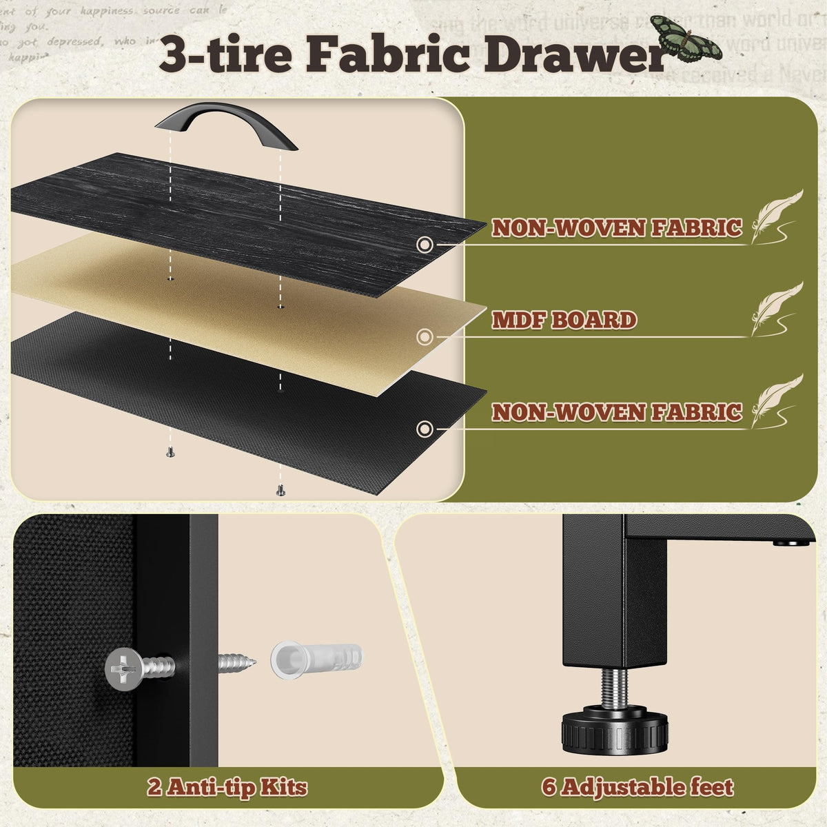 55" W 9 Drawer Dresser with LED and Power Outlets U522