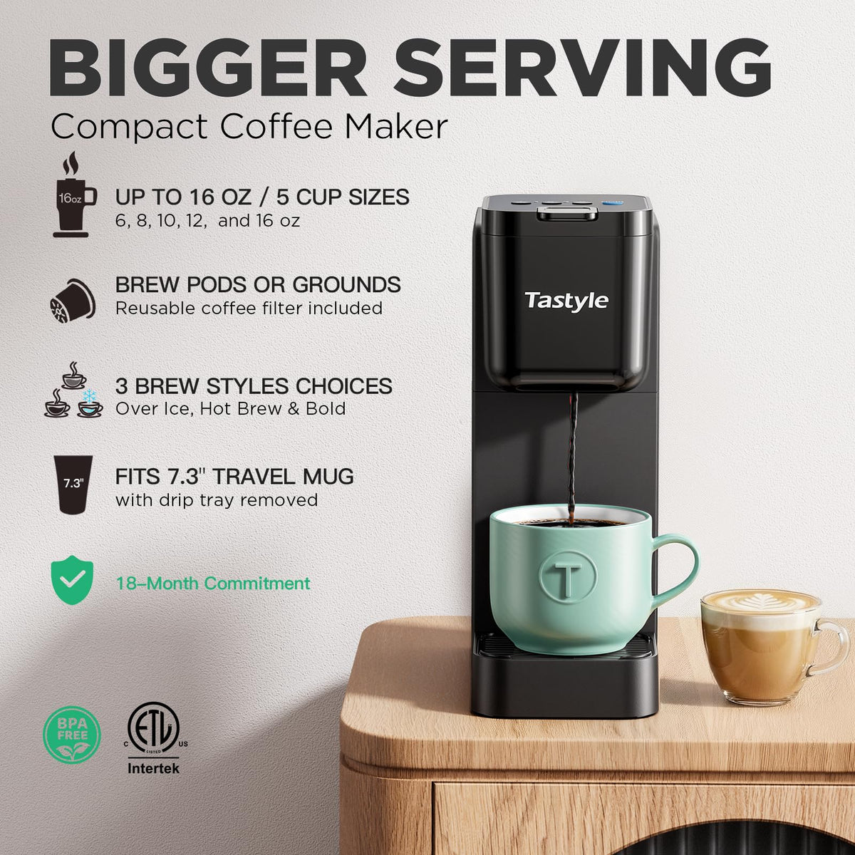 Single Serve Coffee Maker Hot and Iced Black R494