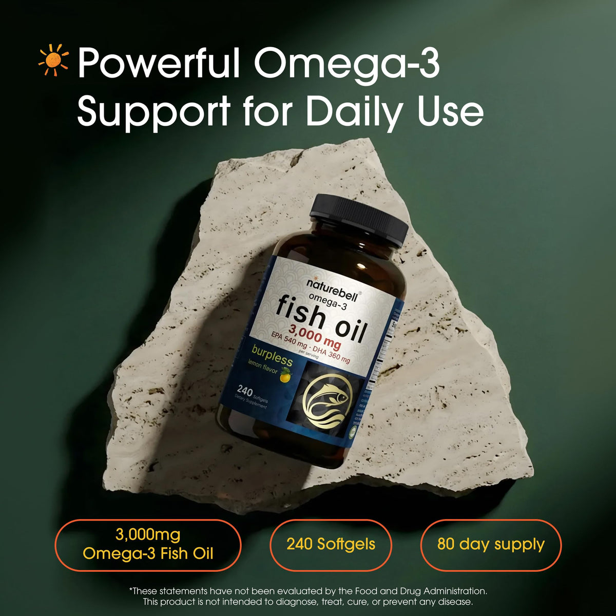 Omega-3 Fish Oil 3,000mg 240 Softgels D23469